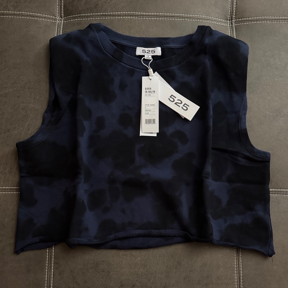 525 America Women's Black and Navy Tie Dye Muscle Tee